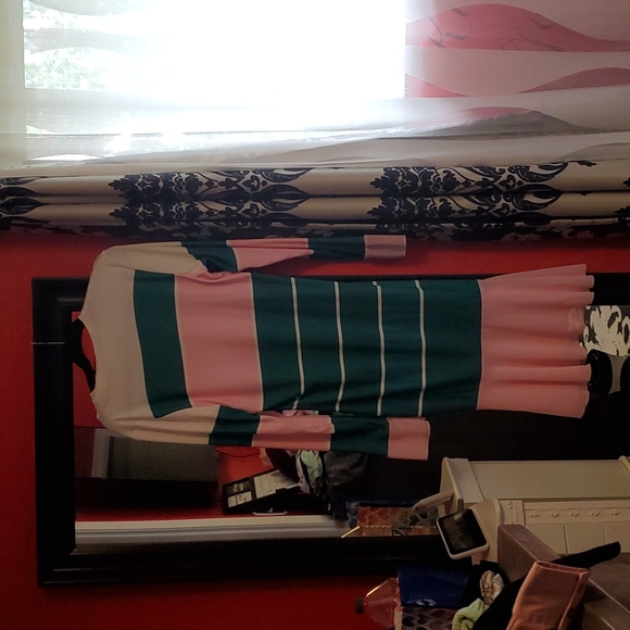 Dress med pink green and white - Picture 2 of 2